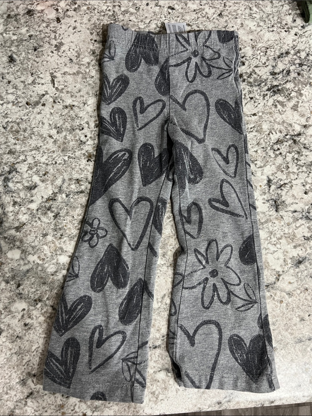 Carter's Gray Heart & Flower Pajama Pants